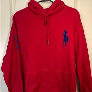 Vintage Polo by Ralph Lauren Red Hoodie for Men